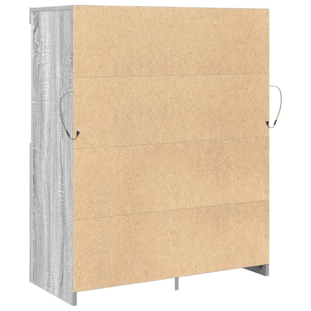 vidaXL Credenza Grigio Sonoma 81x37x100 cm in Legno Multistrato