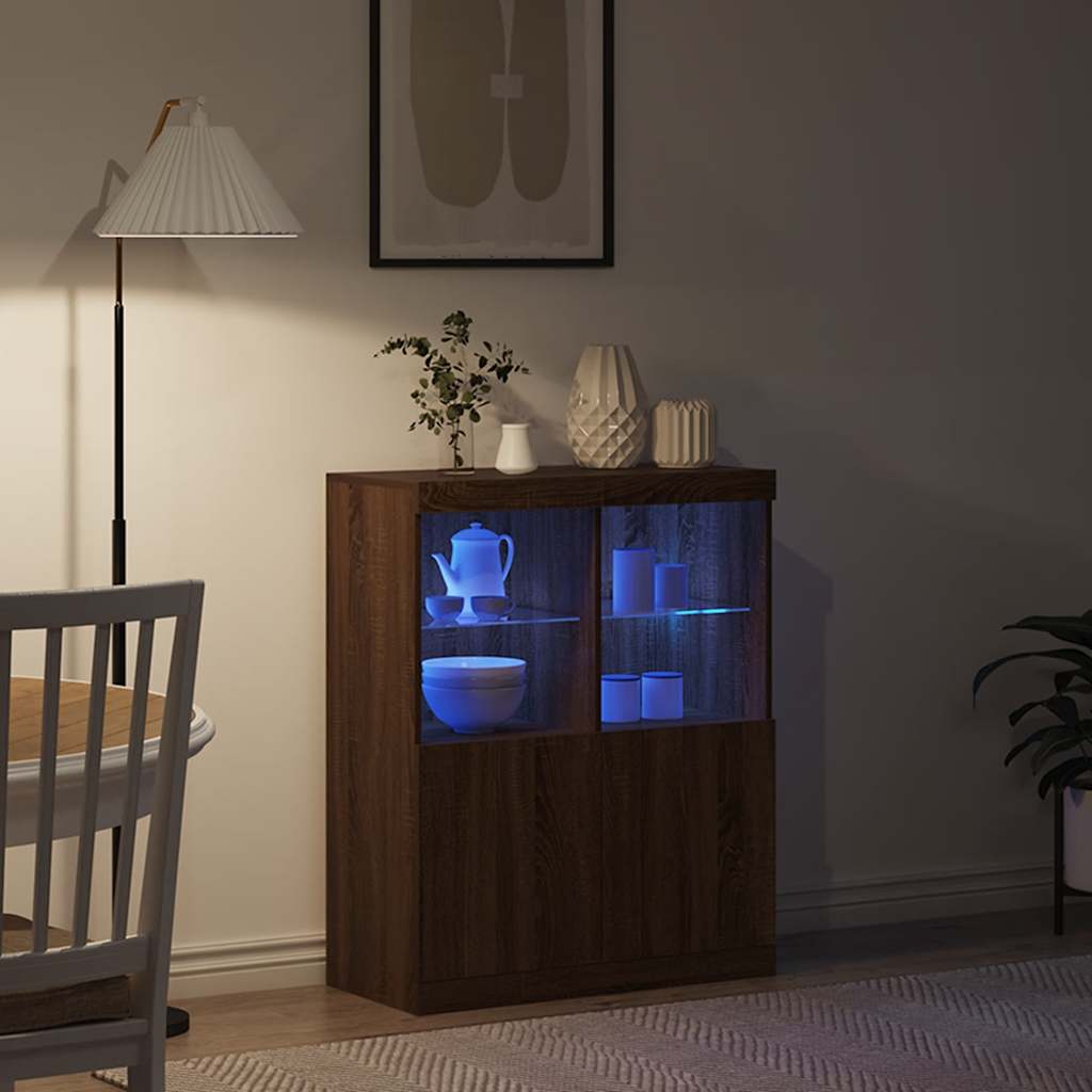 vidaXL Credenza Rovere Marrone 81x37x100 cm in Legno Multistrato