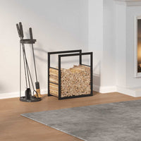 Rastrelliera per Legna da Ardere Nera 55x30x61 cm in Acciaio 4018464