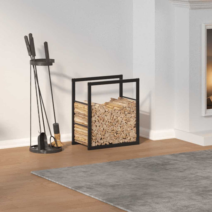 Rastrelliera per Legna da Ardere Nera 55x30x61 cm in Acciaio 4018464