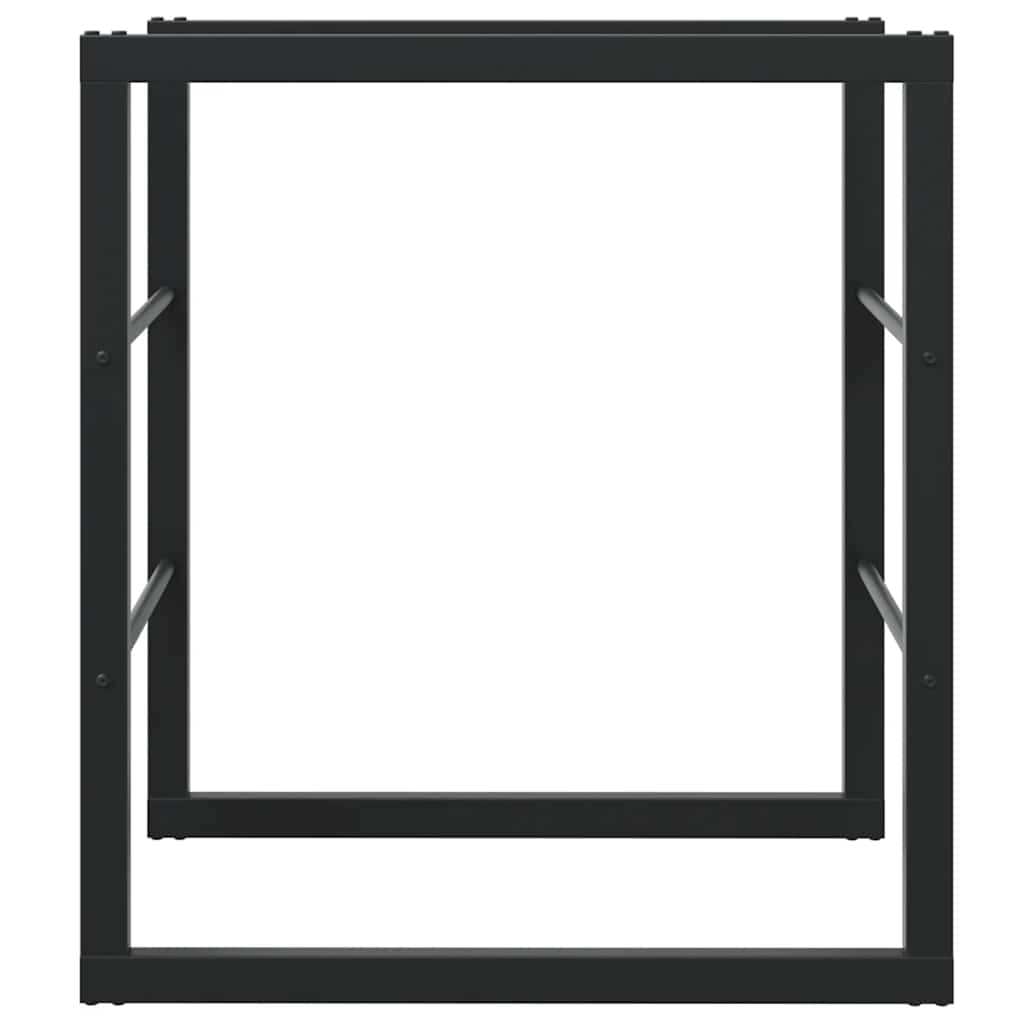 Rastrelliera per Legna da Ardere Nera 55x30x61 cm in Acciaio 4018464