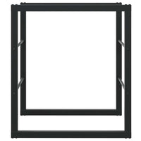 Rastrelliera per Legna da Ardere Nera 55x30x61 cm in Acciaio 4018464