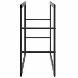 Rastrelliera per Legna da Ardere-Portalegna Nera 55x30x61 cm in Acciaio