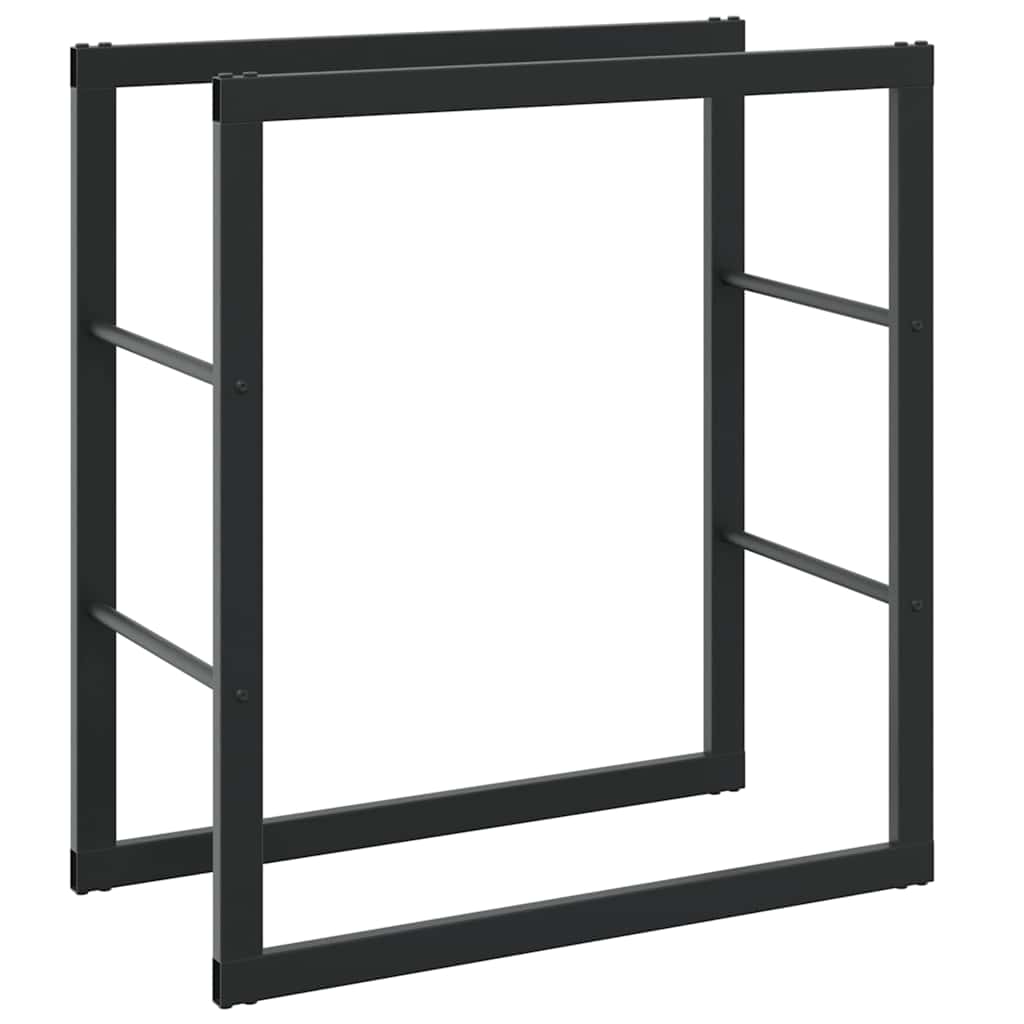 Rastrelliera per Legna da Ardere Nera 55x30x61 cm in Acciaio 4018464