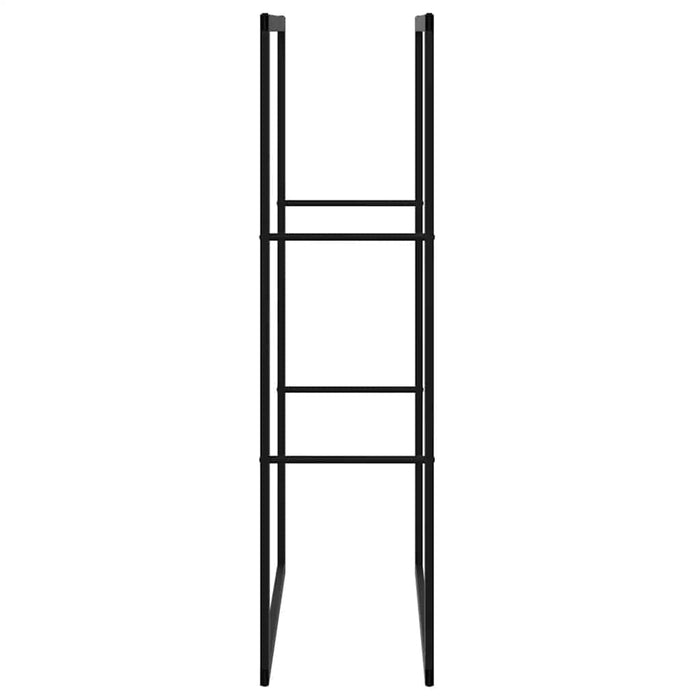 Rastrelliera per Legna da Ardere-Portalegna Nera 55x30x116 cm in Acciaio