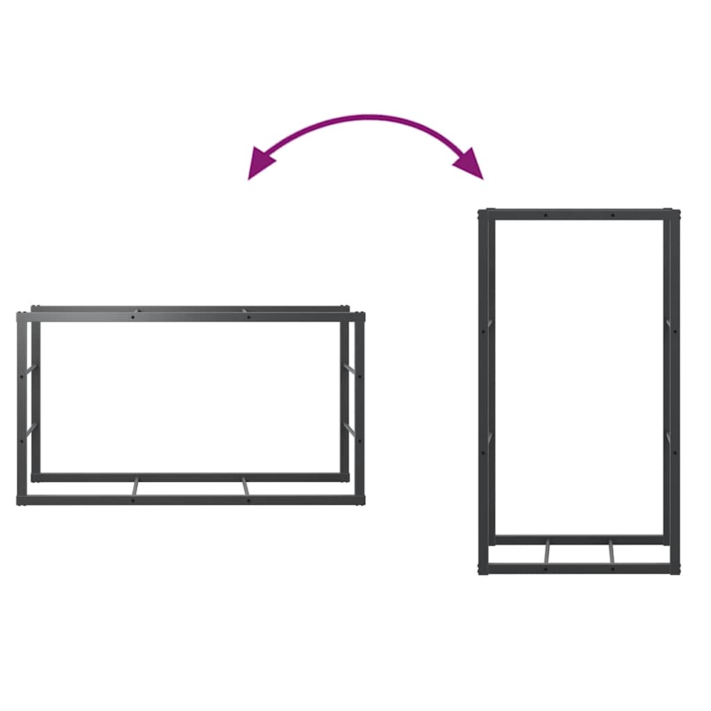 Rastrelliera per Legna da Ardere Nera 110x30x61 cm in Acciaio 4018466