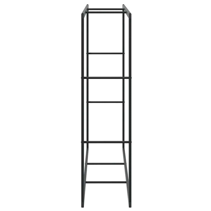 Rastrelliera per Legna da Ardere-Portalegna Nera 110x30x116 cm in Acciaio