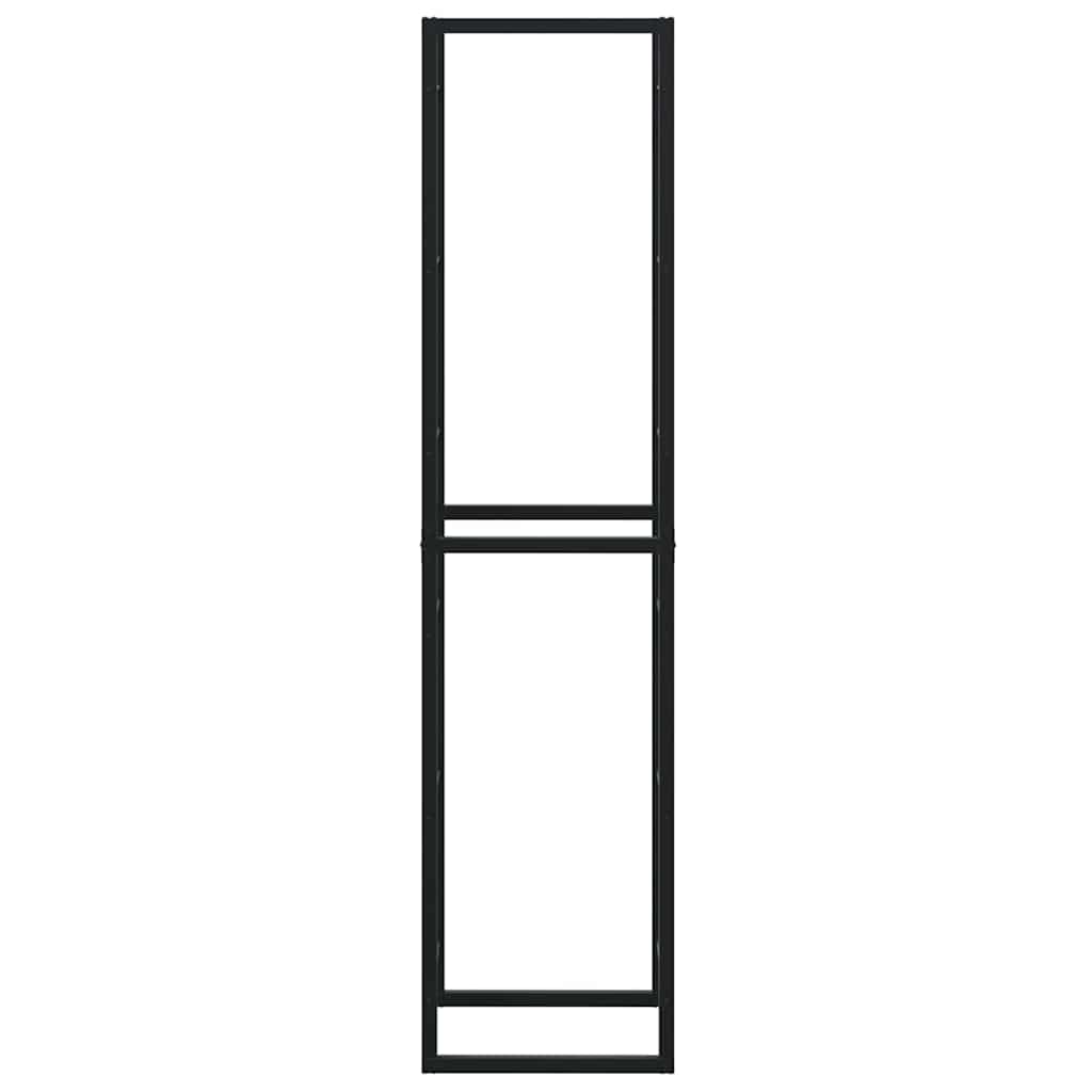 Rastrelliera per Legna da Ardere Nera 50x30x209 cm in Acciaio 4018468