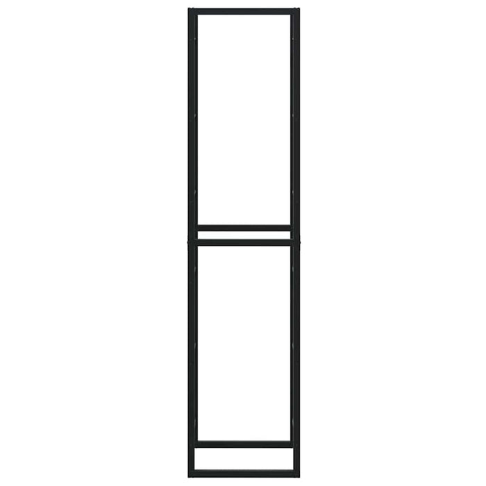 Rastrelliera per Legna da Ardere Nera 50x30x209 cm in Acciaio 4018468