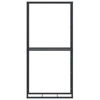 Rastrelliera per Legna da Ardere-Portalegna Nera 100x30x209 cm in Acciaio