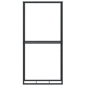 Rastrelliera per Legna da Ardere-Portalegna Nera 100x30x209 cm in Acciaio