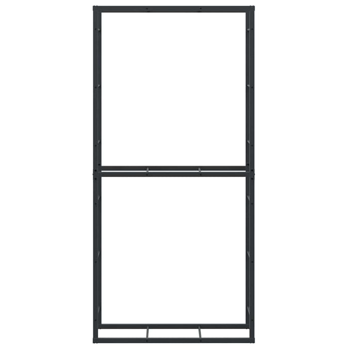 Rastrelliera per Legna da Ardere-Portalegna Nera 100x30x209 cm in Acciaio