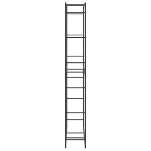Rastrelliera per Legna da Ardere-Portalegna Nera 100x30x209 cm in Acciaio