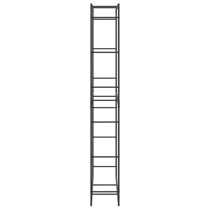 Rastrelliera per Legna da Ardere-Portalegna Nera 100x30x209 cm in Acciaio