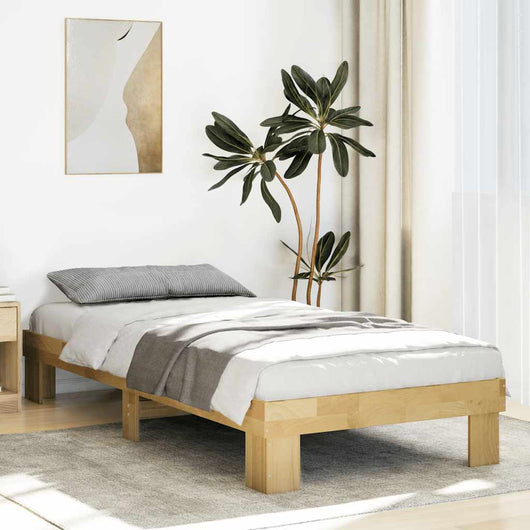 Struttura Letto Senza Materasso 100x200 cm in Legno di Rovere 851949