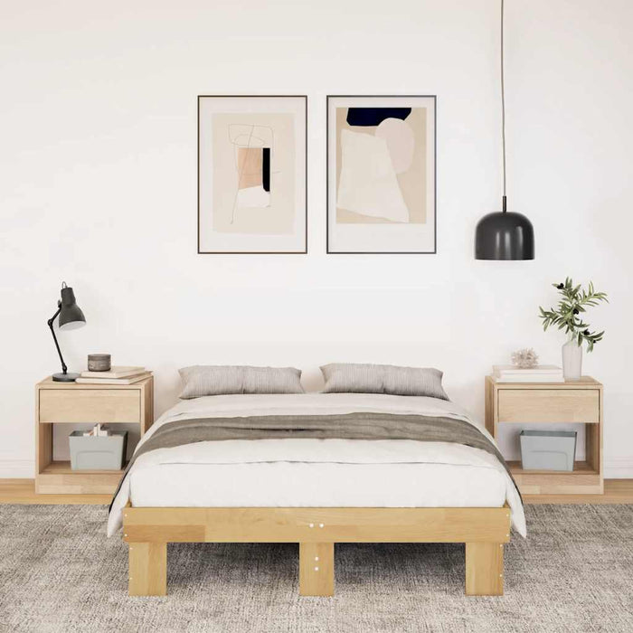 Struttura Letto Senza Materasso 120x190 cm in Legno di Rovere