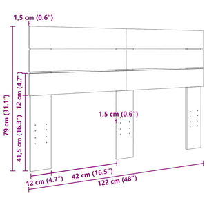 Testiera-Testata-Testiera Decorativa 120 cm in Legno Massello di Rovere