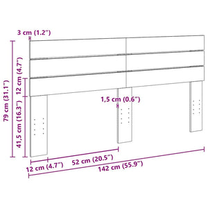 vidaXL Testiera 140 cm in Legno Massello di Rovere