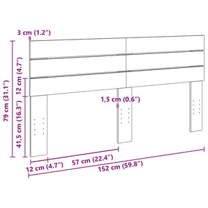 Testiera-Testata-Testiera Decorativa 150 cm in Legno Massello di Rovere