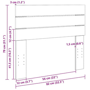 Testiera-Testata 80 cm in Legno Massello di Rovere