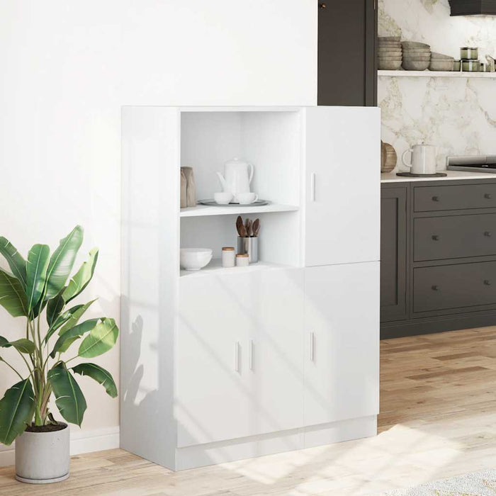 Set di Mobili da Cucina 2 pz-Armadietto Cucina Bianco in Truciolato