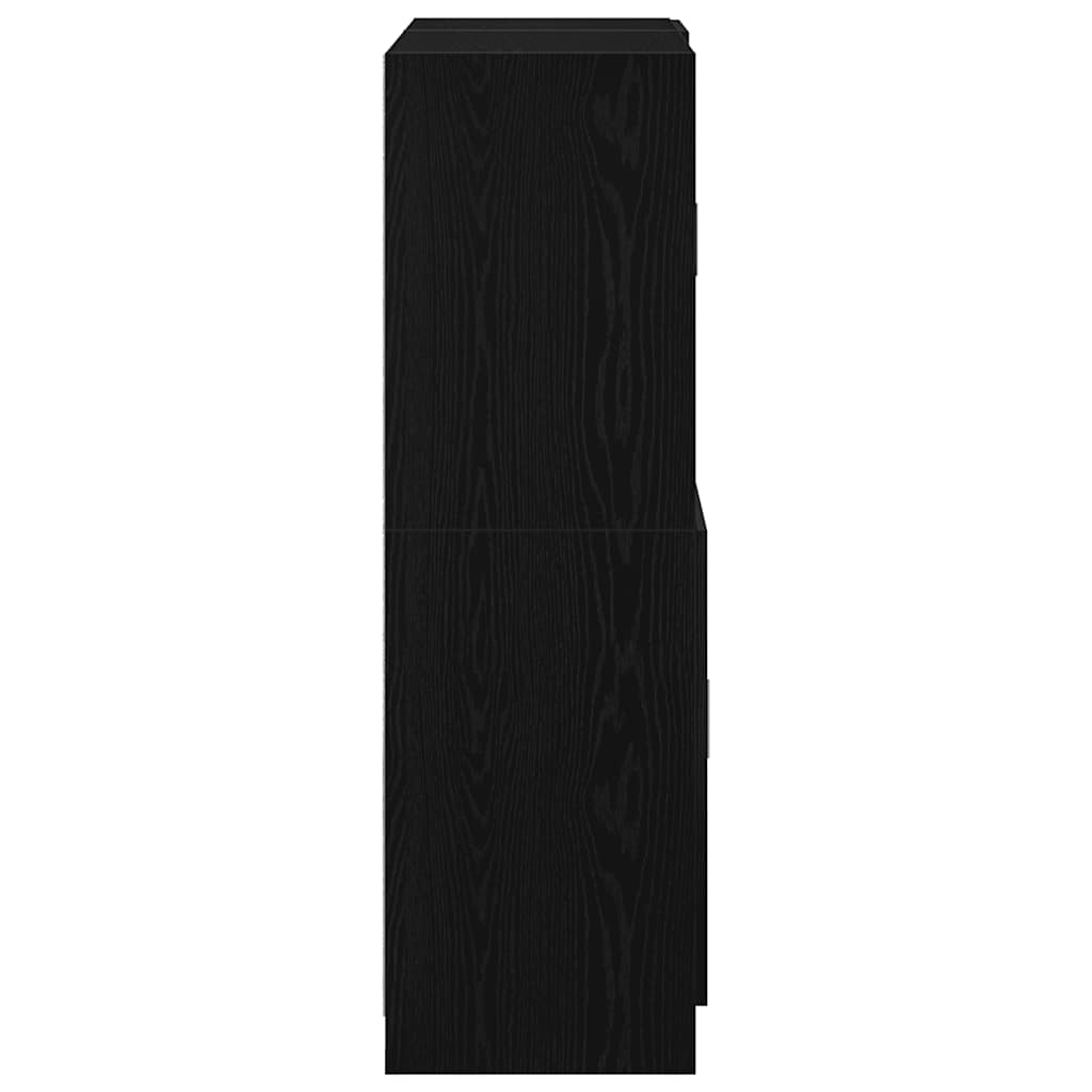 Set di Mobili da Cucina 2 pz-Armadietto Cucina Nero in Truciolato