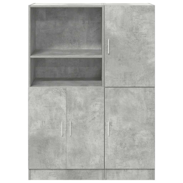 vidaXL Set di Mobili da Cucina 2 pz Grigio Cemento in Truciolato