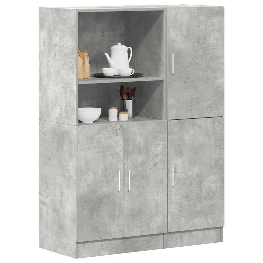 Set di Mobili da Cucina 2 pz-Armadietto Cucina Grigio Cemento in Truciolato