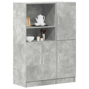Set di Mobili da Cucina 2 pz-Armadietto Cucina Grigio Cemento in Truciolato
