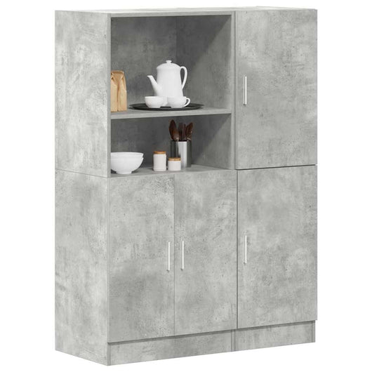 vidaXL Set di Mobili da Cucina 2 pz Grigio Cemento in Truciolato