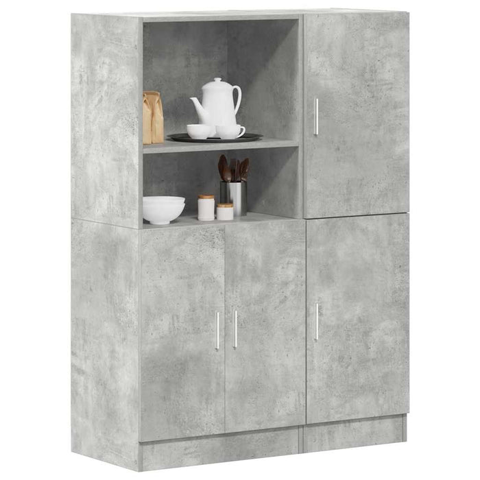 vidaXL Set di Mobili da Cucina 2 pz Grigio Cemento in Truciolato
