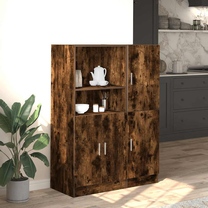 Set di Mobili da Cucina 2 pz-Armadietto Cucina Rovere Fumo in Truciolato
