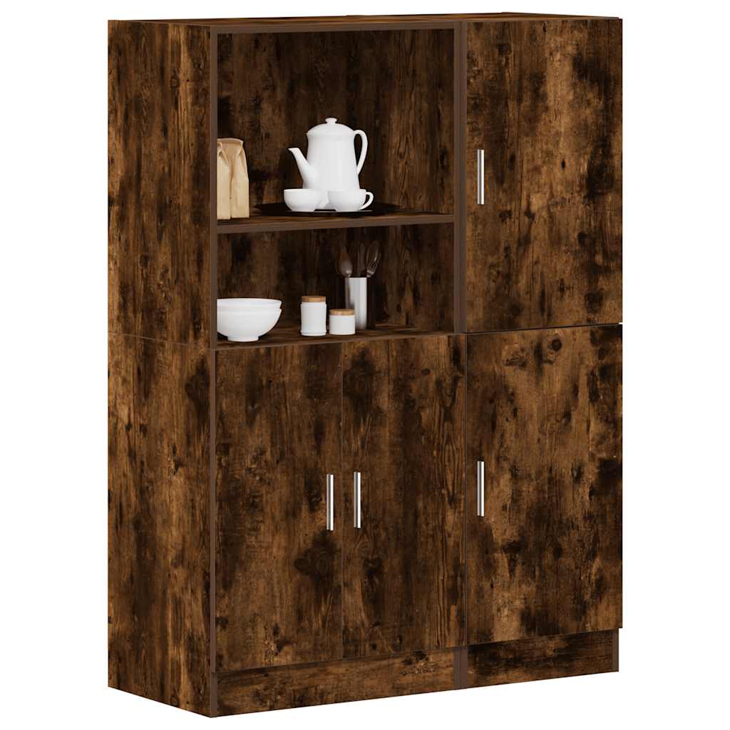 Set di Mobili da Cucina 2 pz-Armadietto Cucina Rovere Fumo in Truciolato