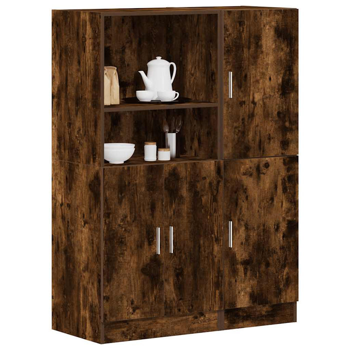 Set di Mobili da Cucina 2 pz-Armadietto Cucina Rovere Fumo in Truciolato