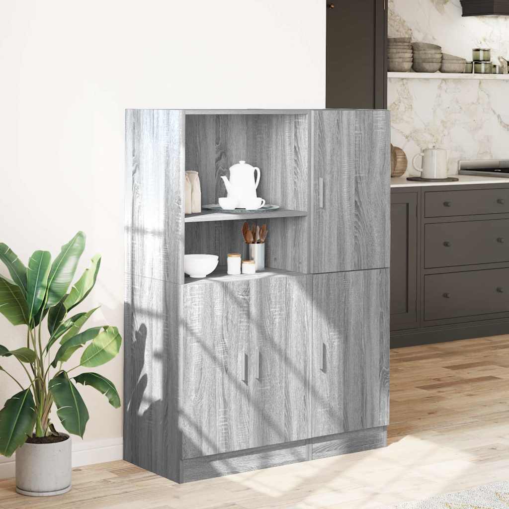 Set di Mobili da Cucina 2 pz-Armadietto Cucina Grigio Sonoma in Truciolato