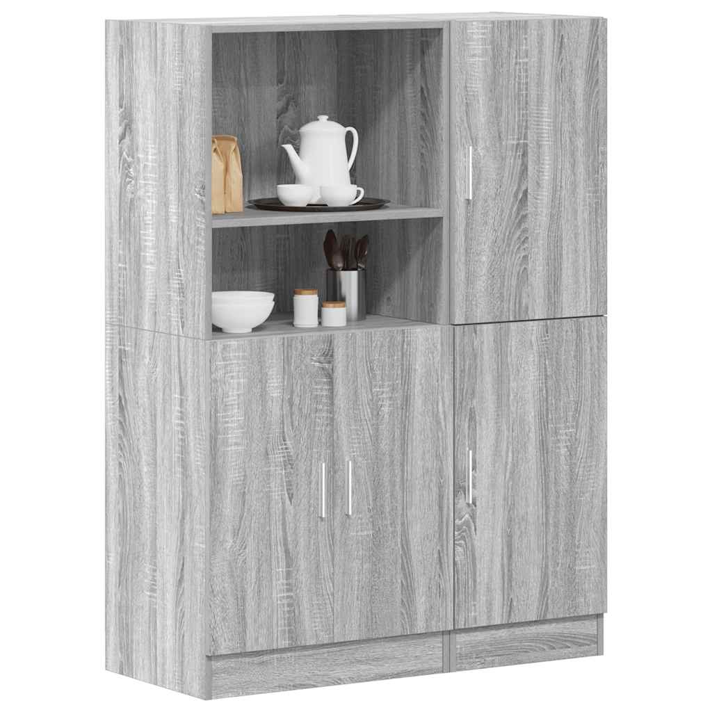 Set di Mobili da Cucina 2 pz-Armadietto Cucina Grigio Sonoma in Truciolato