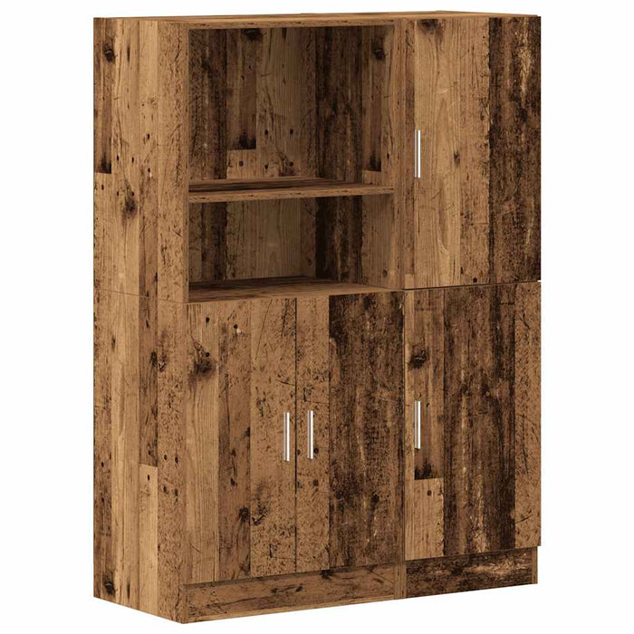 Set di Mobili da Cucina 2 pz-Armadietto Cucina Legno Antico in Truciolato