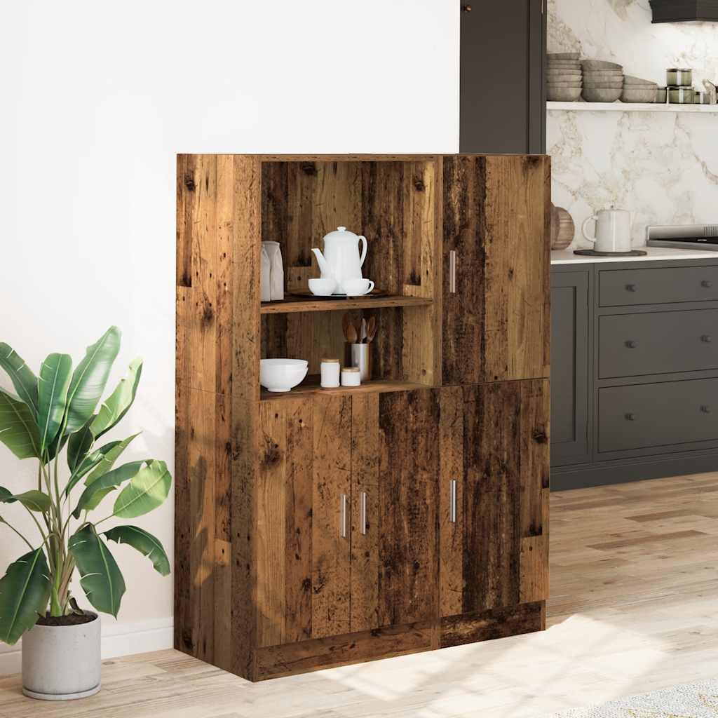 Set di Mobili da Cucina 2 pz-Armadietto Cucina Legno Antico in Truciolato