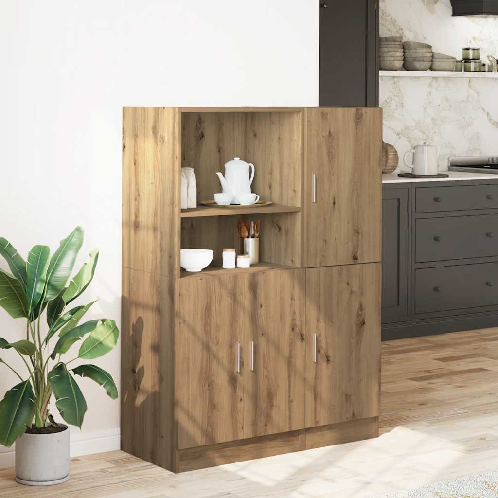 Set di Mobili da Cucina 2 pz-Armadietto Cucina Rovere Marrone in Truciolato