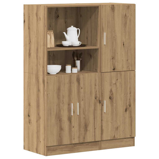 Set di Mobili da Cucina 2 pz-Armadietto Cucina Rovere Marrone in Truciolato