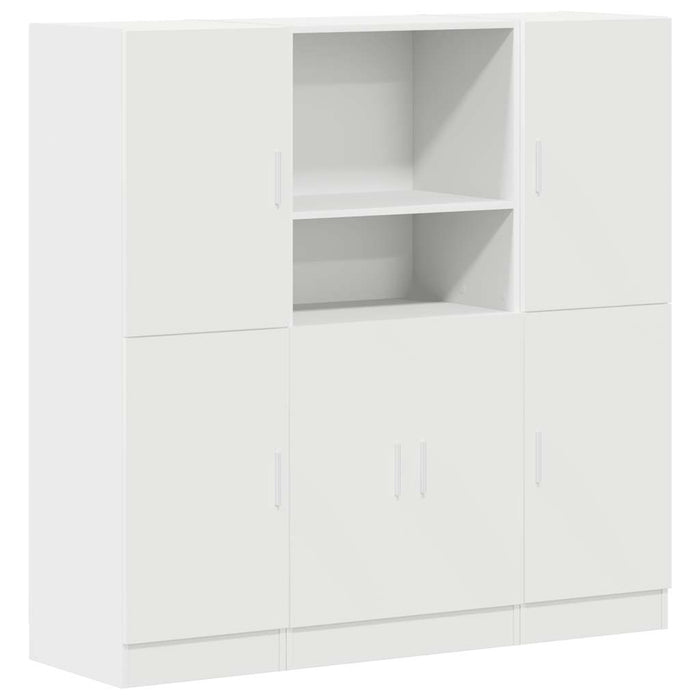 Set di Mobili da Cucina 3 pz-Armadietto Cucina Bianco in Truciolato