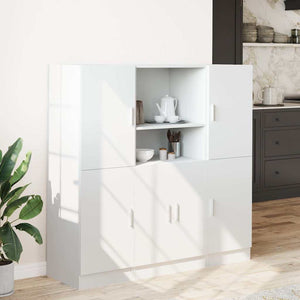 Set di Mobili da Cucina 3 pz-Armadietto Cucina Bianco in Truciolato