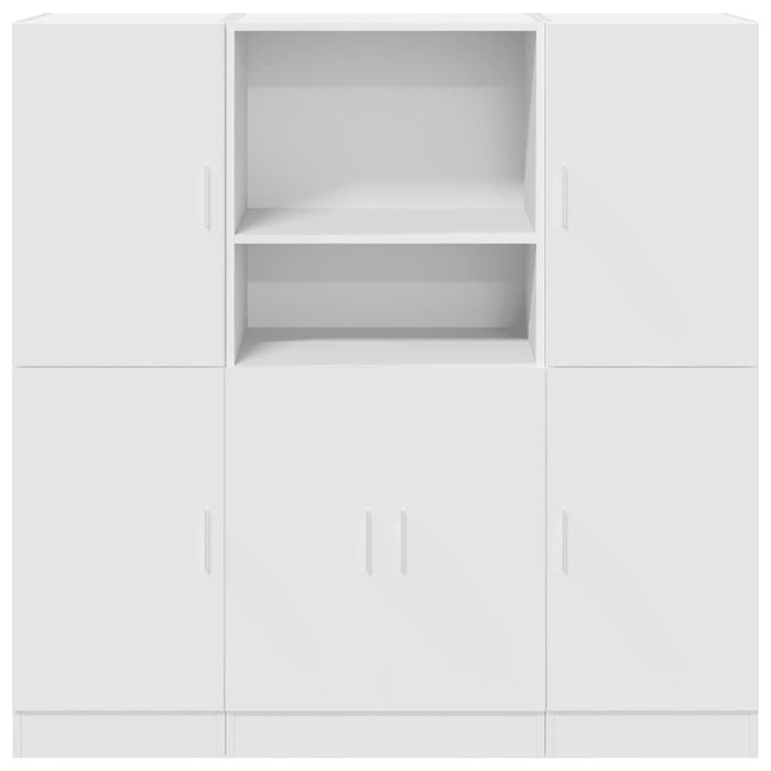 Set di Mobili da Cucina 3 pz-Armadietto Cucina Bianco in Truciolato