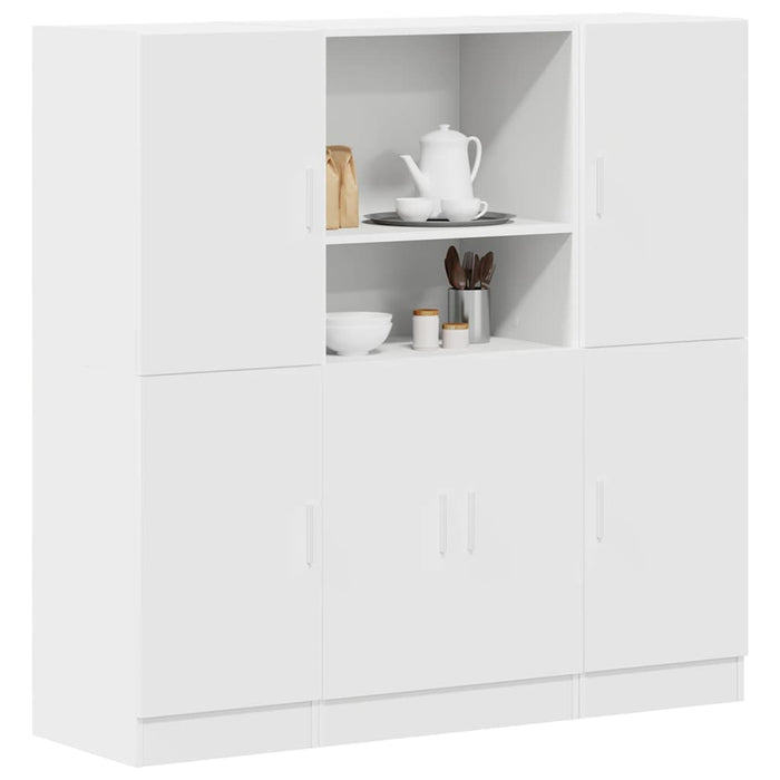 Set di Mobili da Cucina 3 pz-Armadietto Cucina Bianco in Truciolato