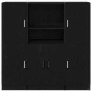 vidaXL Set di Mobili da Cucina 3 pz Nero in Truciolato