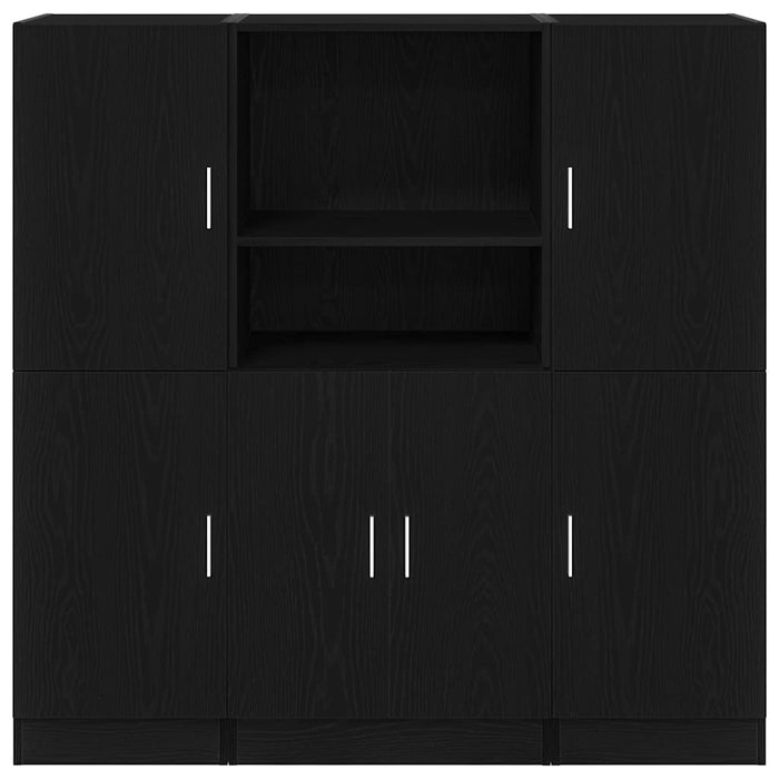 vidaXL Set di Mobili da Cucina 3 pz Nero in Truciolato