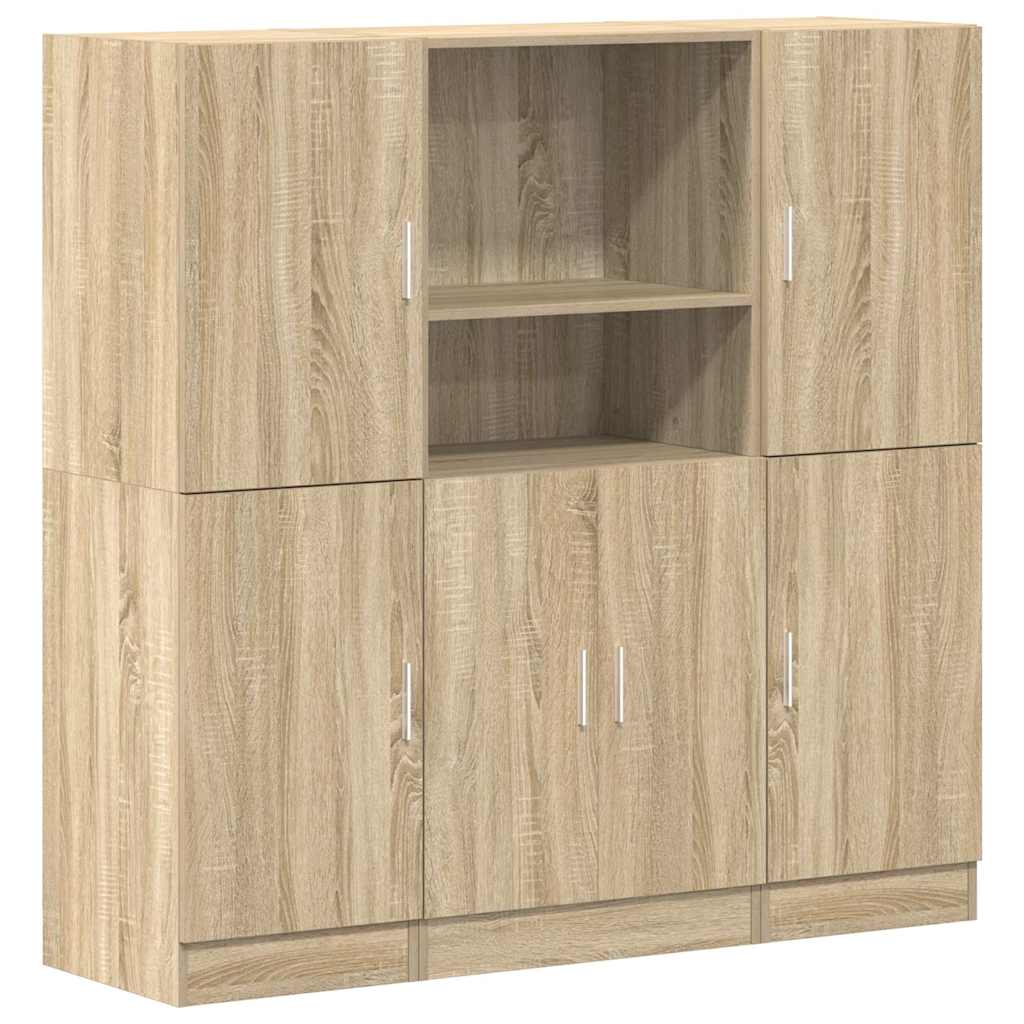 Set di Mobili da Cucina 3 pz-Armadietto Cucina Rovere Sonoma in Truciolato