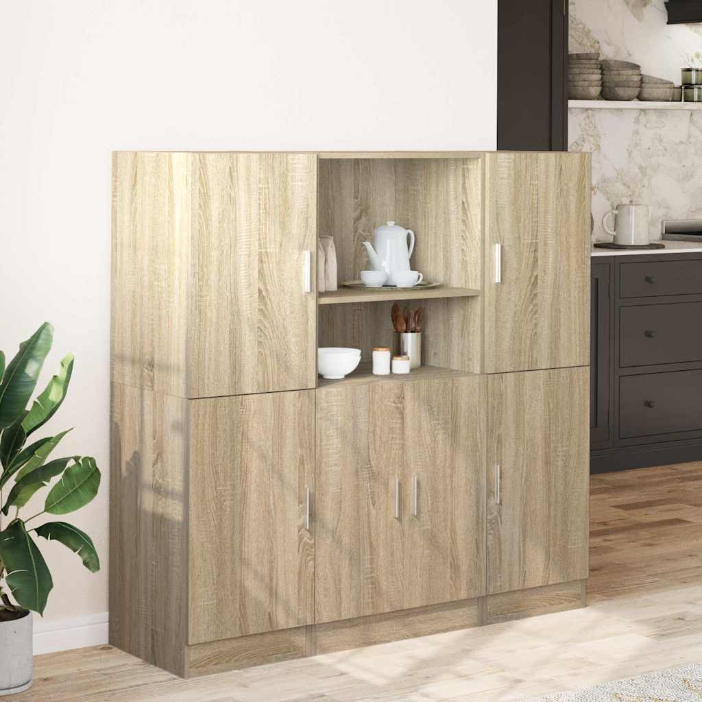 Set di Mobili da Cucina 3 pz-Armadietto Cucina Rovere Sonoma in Truciolato