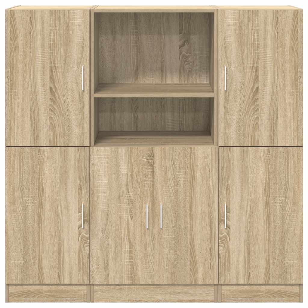 Set di Mobili da Cucina 3 pz-Armadietto Cucina Rovere Sonoma in Truciolato