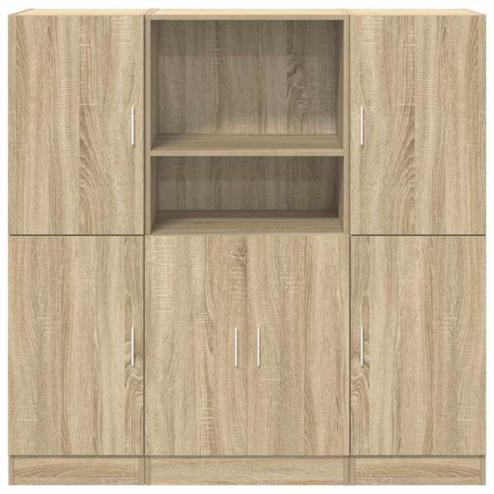 Set di Mobili da Cucina 3 pz-Armadietto Cucina Rovere Sonoma in Truciolato